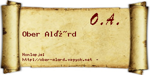 Ober Alárd névjegykártya